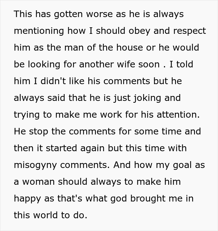 Text discussing a man joking about trading his wife for a younger woman and the impact of his comments on respect in marriage. Text discussing a man joking about trading his wife for a younger woman and the impact of his comments on respect in marriage.