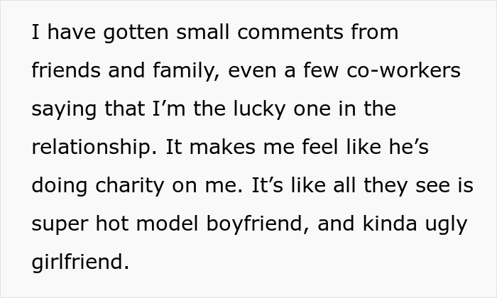 Woman feeling devastated after friends say her model boyfriend is out of her league in their relationship. Woman feeling devastated after friends say her model boyfriend is out of her league in their relationship.
