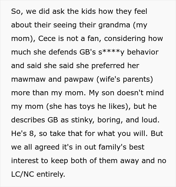 Text discussing family disputes about a disabled brother perceived as lazy and entitled, affecting relationships and visits. Text discussing family disputes about a disabled brother perceived as lazy and entitled, affecting relationships and visits.
