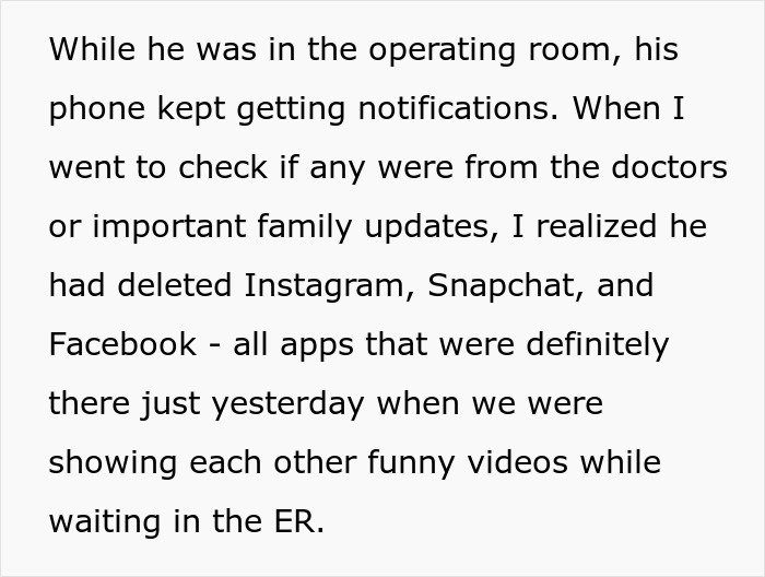 Wife feels suspicious and confused after checking husband’s phone during surgery with deleted social media apps noticed. Wife feels suspicious and confused after checking husband’s phone during surgery with deleted social media apps noticed.