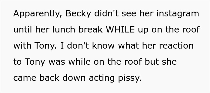 Text excerpt about a man worried his wife’s petty drama might cost him his job, risking their marriage instead. Text excerpt about a man worried his wife’s petty drama might cost him his job, risking their marriage instead.