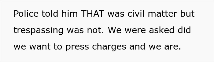 Police explaining difference between civil matter and trespassing, discussing pressing charges after dog adoption dispute. Police explaining difference between civil matter and trespassing, discussing pressing charges after dog adoption dispute.