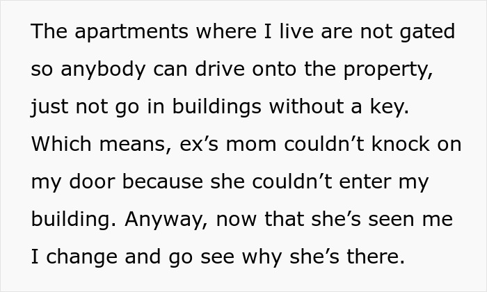 Woman shows up unannounced at ex-DIL’s doorstep and calls the cops when denied entry to the apartment building. Woman shows up unannounced at ex-DIL’s doorstep and calls the cops when denied entry to the apartment building.