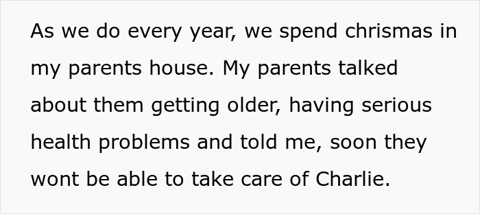 Text discussing parents expecting son to care for autistic brother and related family challenges during a visit. Text discussing parents expecting son to care for autistic brother and related family challenges during a visit.
