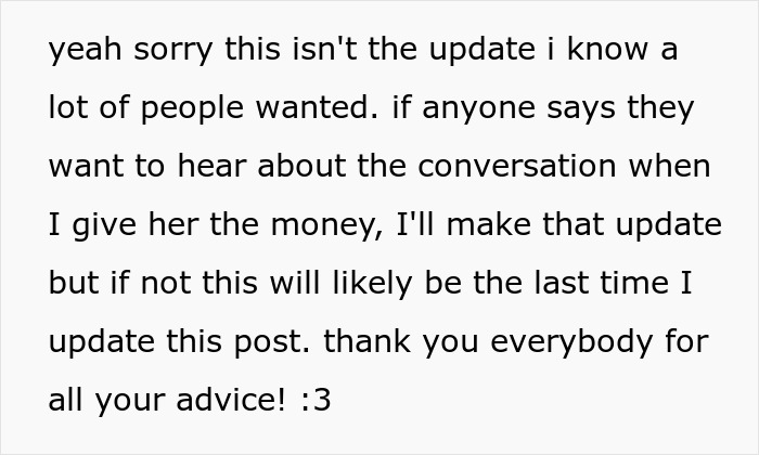 Text message discussing giving money and mentioning a likely final update, related to Christian rapture money dollars. Text message discussing giving money and mentioning a likely final update, related to Christian rapture money dollars.