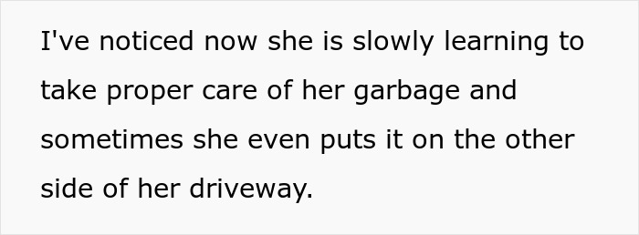 Neighbor dealing with garbage bins left on driveway, responding by kicking them back repeatedly. Neighbor dealing with garbage bins left on driveway, responding by kicking them back repeatedly.