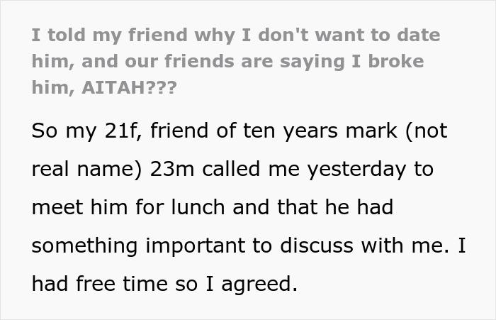 Guy tells old friend she should date him instead of her boyfriend because he's tall, emotional reaction after rejection. Guy tells old friend she should date him instead of her boyfriend because he's tall, emotional reaction after rejection.