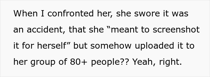 Text excerpt showing a bride stuck between loyalty and trust after a bridesmaid leaks the wedding seating chart. Text excerpt showing a bride stuck between loyalty and trust after a bridesmaid leaks the wedding seating chart.