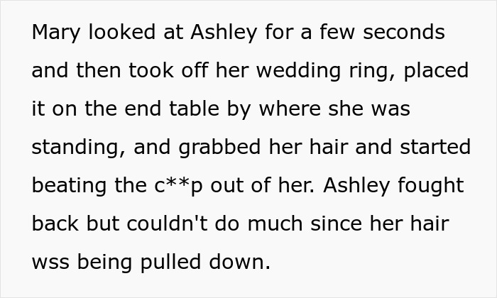 Widow reacts violently after sister&rsquo;s cruel joke about her husband leads to family dinner turning into a brawl.