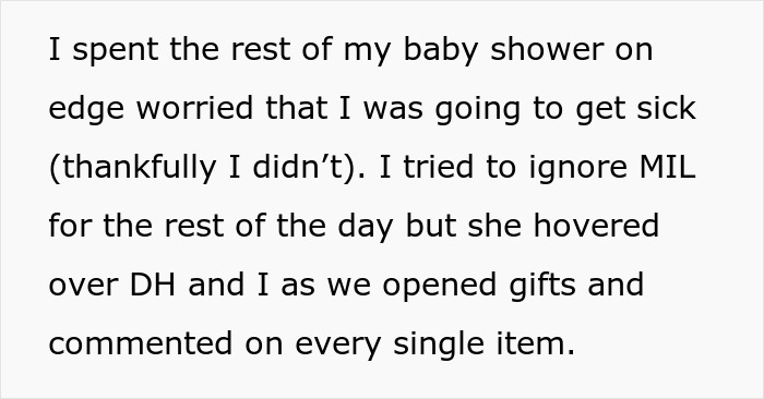Alt text: Woman anxious at baby shower after mother-in-law mixes gluten treats with allergy-safe food, causing stress and worry. Alt text: Woman anxious at baby shower after mother-in-law mixes gluten treats with allergy-safe food, causing stress and worry.