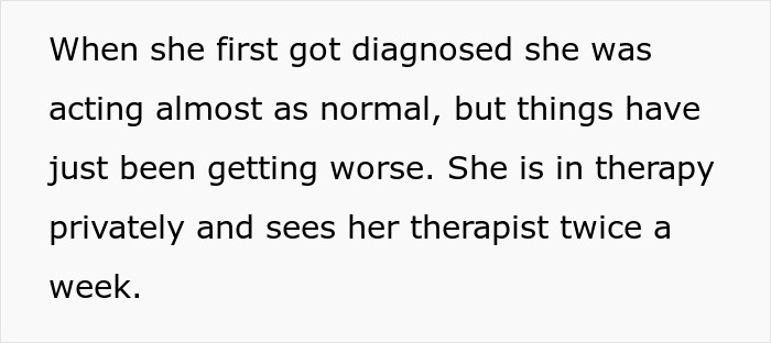 Text excerpt describing worsening eating disorder symptoms and ongoing therapy sessions twice a week. Text excerpt describing worsening eating disorder symptoms and ongoing therapy sessions twice a week.
