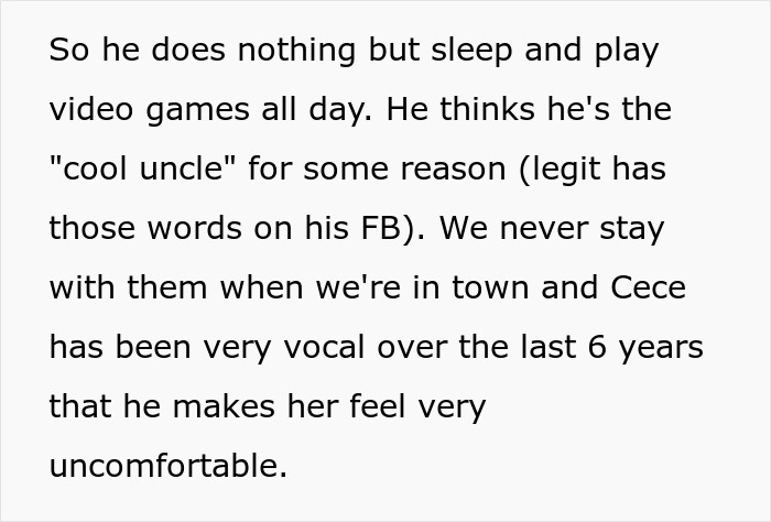 Text excerpt describing a lazy, entitled brother who refuses to look after his disabled sibling, causing discomfort. Text excerpt describing a lazy, entitled brother who refuses to look after his disabled sibling, causing discomfort.