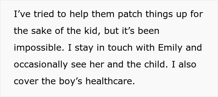 Text excerpt discussing a man trying to support his pregnant girlfriend and child, seeking financial help from stepbrother.