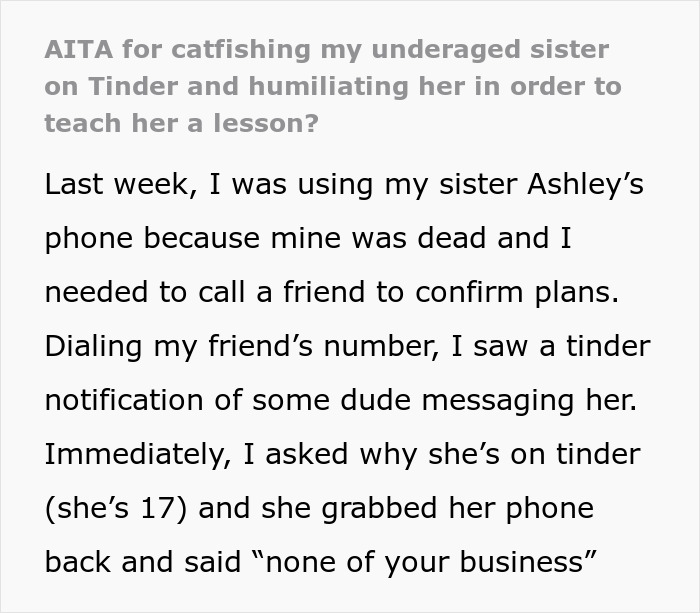 17YO Gets Catfished By Her Own Sibling Who Also Outs Her To Parents, Netizens Horrified 17YO Gets Catfished By Her Own Sibling Who Also Outs Her To Parents, Netizens Horrified
