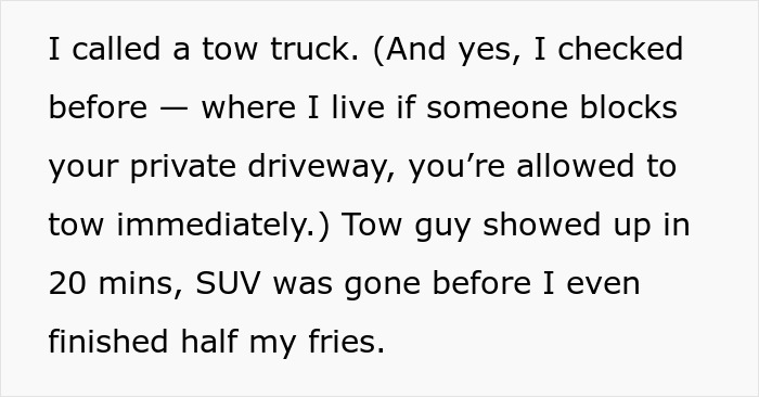 Text describing a nurse coming home from a 12-hour shift, dealing with a neighbor blocking her driveway again. Text describing a nurse coming home from a 12-hour shift, dealing with a neighbor blocking her driveway again.