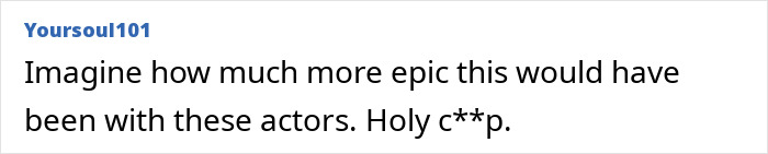 Comment expressing amazement about how the Avengers AI recast with 90s Hollywood actors would be more epic. Comment expressing amazement about how the Avengers AI recast with 90s Hollywood actors would be more epic.