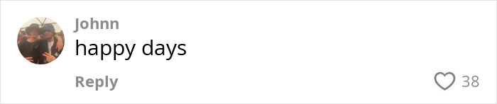 Comment by Johnn saying happy days, displayed with profile picture and 38 likes, related to adult star Bonnie Blue punched in nightclub event. Comment by Johnn saying happy days, displayed with profile picture and 38 likes, related to adult star Bonnie Blue punched in nightclub event.