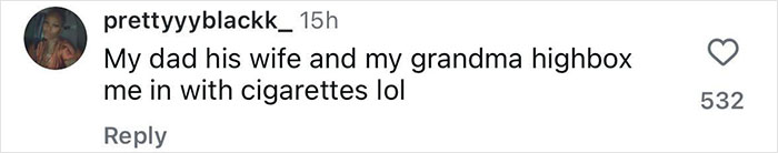 Screenshot of a social media comment referencing a couple hotboxing a car with a child in the backseat. Screenshot of a social media comment referencing a couple hotboxing a car with a child in the backseat.