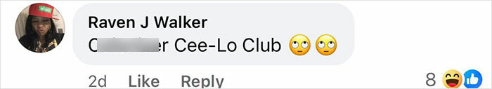 Comment mentioning Cee-Lo Club with eye-rolling emojis related to Brooklyn midwife’s dice game safety concerns.