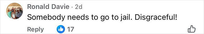 Comment from Ronald Davie expressing that someone should go to jail, reacting to angry mob ambushing Walmart employee viral video. Comment from Ronald Davie expressing that someone should go to jail, reacting to angry mob ambushing Walmart employee viral video.