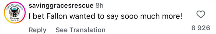 Comment from savinggracesrescue expressing that Fallon likely had much more to say during Jimmy Kimmel show suspension discussion. Comment from savinggracesrescue expressing that Fallon likely had much more to say during Jimmy Kimmel show suspension discussion.