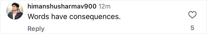 Comment on social media stating words have consequences, related to Jimmy Fallon and Jimmy Kimmel show suspension discussions. Comment on social media stating words have consequences, related to Jimmy Fallon and Jimmy Kimmel show suspension discussions.