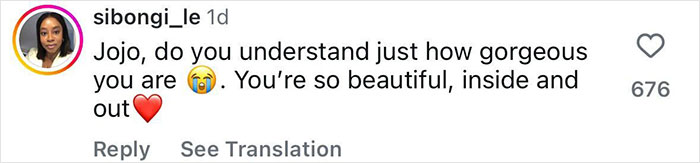 Instagram comment praising JoJo Siwa’s beauty after sharing her gold mini dress look and marriage plans. Instagram comment praising JoJo Siwa’s beauty after sharing her gold mini dress look and marriage plans.