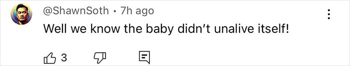 Screenshot of a social media comment reacting to a case involving a cheerleader and a newborn in a closet. Screenshot of a social media comment reacting to a case involving a cheerleader and a newborn in a closet.