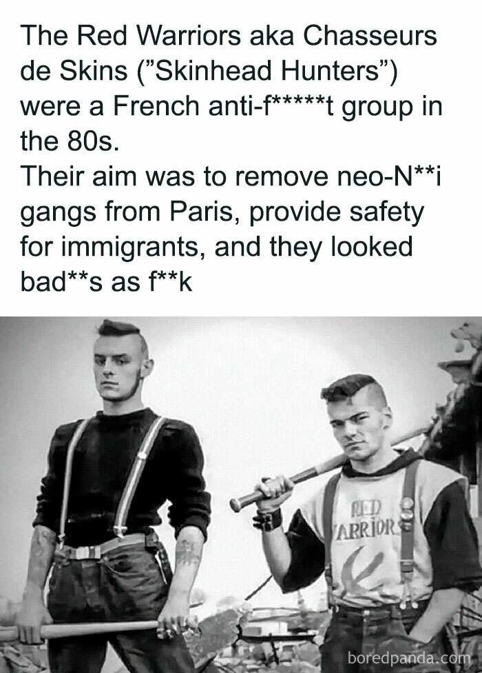 Two members of the Red Warriors punk group from the 80s standing with weapons showing chaotic good rebellious spirit.