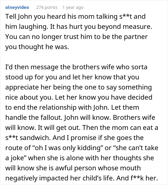 Text post discussing a future MIL branding bride-to-be stupid and her fiancé laughing it off in a heated argument. Text post discussing a future MIL branding bride-to-be stupid and her fiancé laughing it off in a heated argument.