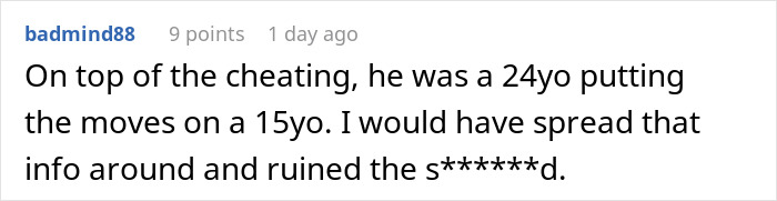 Comment from badmind88 discussing cheating and inappropriate behavior causing sister-boyfriend relationship drama in an online forum. Comment from badmind88 discussing cheating and inappropriate behavior causing sister-boyfriend relationship drama in an online forum.