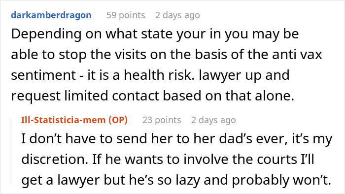 Comments about child support and visitation rights, discussing legal advice and parental control concerns in custody situations. Comments about child support and visitation rights, discussing legal advice and parental control concerns in custody situations.
