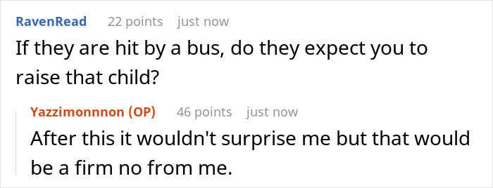 Conversation screenshot showing a user questioning if someone expects another to raise an affair child after an accident. Conversation screenshot showing a user questioning if someone expects another to raise an affair child after an accident.