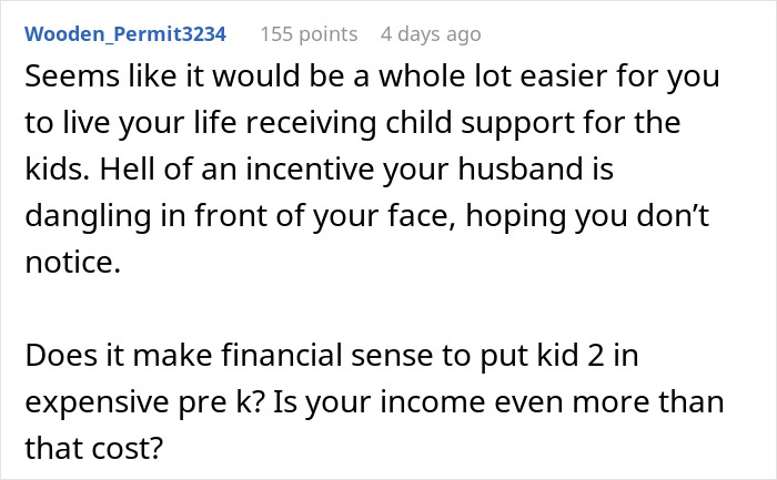 Comment discussing challenges when a husband expects wife to work and study full time while caring for two kids. Comment discussing challenges when a husband expects wife to work and study full time while caring for two kids.