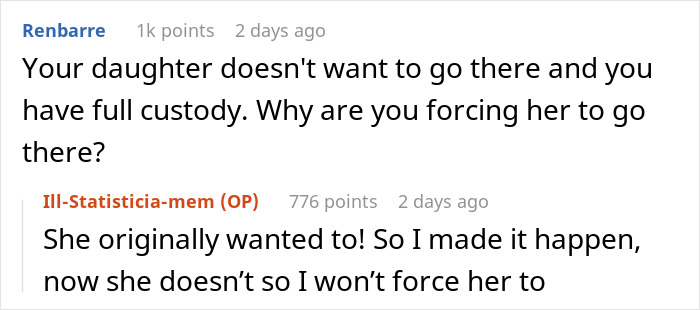Reddit conversation about dad paying $300 child support and custody control, mom challenges his control over 10-year-old. Reddit conversation about dad paying $300 child support and custody control, mom challenges his control over 10-year-old.