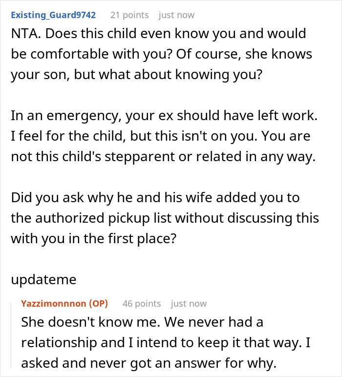 Commenters discuss a cheating guy expecting his ex to pick up his affair child from school and her refusal. Commenters discuss a cheating guy expecting his ex to pick up his affair child from school and her refusal.