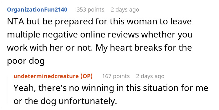 Discussion about a woman adopting a dog with behavior issues against shelter advice and soon regretting the decision. Discussion about a woman adopting a dog with behavior issues against shelter advice and soon regretting the decision.