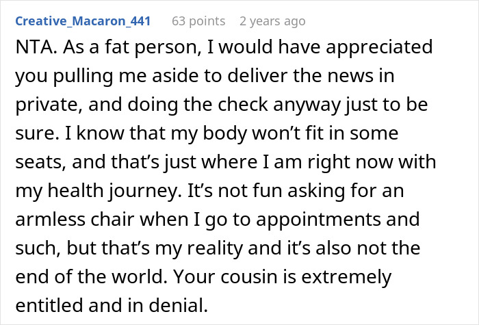 Comment on family drama about guy refusing to let obese family fly in his plane, discussing health and entitlement perspectives. Comment on family drama about guy refusing to let obese family fly in his plane, discussing health and entitlement perspectives.
