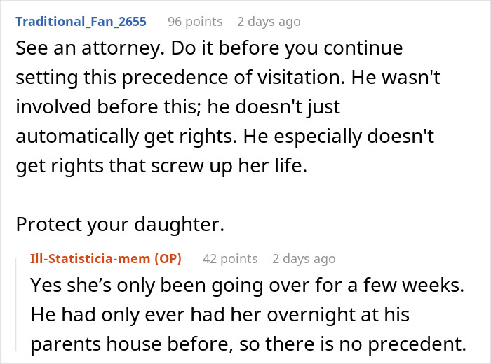 Reddit comments discussing child support, visitation rights, and a mom confronting a dad trying to control her 10-year-old. Reddit comments discussing child support, visitation rights, and a mom confronting a dad trying to control her 10-year-old.