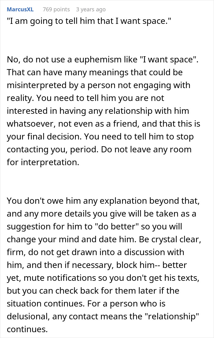 Text post explaining how to firmly tell a guy you are not interested in a relationship after one date to avoid misinterpretation. Text post explaining how to firmly tell a guy you are not interested in a relationship after one date to avoid misinterpretation.