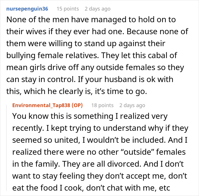 Reddit thread discussing inlaws push boundaries divorce with men not standing up to controlling female relatives. Reddit thread discussing inlaws push boundaries divorce with men not standing up to controlling female relatives.