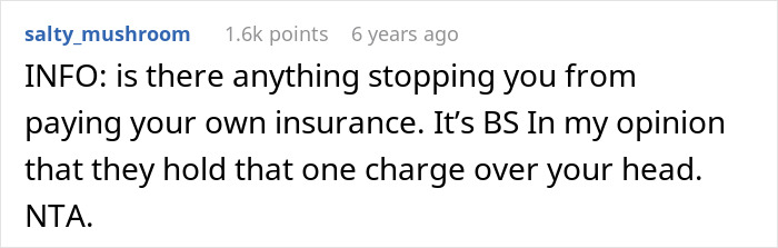 Screenshot of an online comment discussing a teen creating a hygiene checklist for brother before school drives. Screenshot of an online comment discussing a teen creating a hygiene checklist for brother before school drives.