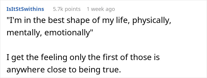 Comment text about husband asking wife to change intimacy boundaries, with people predicting divorce in an online forum. Comment text about husband asking wife to change intimacy boundaries, with people predicting divorce in an online forum.