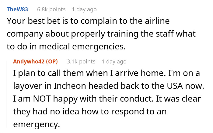 Commenters discuss Korean Airlines passenger medical crisis and crew accused of failing basic emergency protocols. Commenters discuss Korean Airlines passenger medical crisis and crew accused of failing basic emergency protocols.