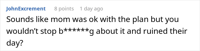 Screenshot of an online comment discussing a man walking out during his girlfriend’s son’s mountain biking meltdown. Screenshot of an online comment discussing a man walking out during his girlfriend’s son’s mountain biking meltdown.