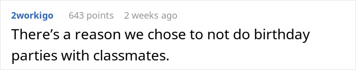 Comment on social media expressing frustration about parents not showing up to a daughter’s birthday party. Comment on social media expressing frustration about parents not showing up to a daughter’s birthday party.