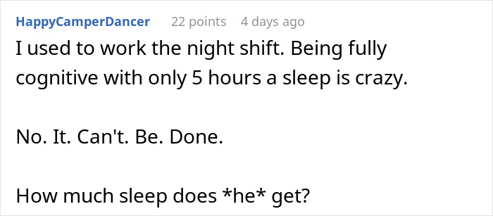 Screenshot of a discussion about husband expects wife to work study full time with two kids and sleep deprivation challenges. Screenshot of a discussion about husband expects wife to work study full time with two kids and sleep deprivation challenges.