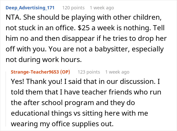 Reddit comments discussing a 40-year-old aunt refusing to be a free sitter and the family guilt trip attempts. Reddit comments discussing a 40-year-old aunt refusing to be a free sitter and the family guilt trip attempts.