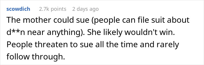 Comment discussing legal threats after a kid with nut allergy grabs a sample and worker is blamed for giving it.