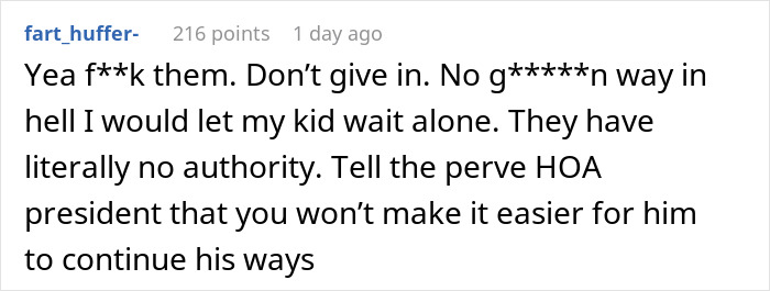 Comment expressing strong refusal to let a kid wait alone at the bus stop, highlighting parenting concerns and safety. Comment expressing strong refusal to let a kid wait alone at the bus stop, highlighting parenting concerns and safety.